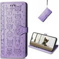 thumbnail image 1 of Wallet Case for Xiaomi 13 Lite (Not 13), Cute Cat Dog Cartoon Style with Card Slots Holder PU Leather Flip Phone Cover Case for Xiaomi 13 Lite/Civi 2 MG Purple, 1 of 18