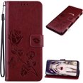 thumbnail image 1 of Wallet Case for Xiaomi Redmi 10C, [Wrist Strap] Rose Flower Cover with Credit Card Holder Cash Pockets Flip Phone Case for Xiaomi Redmi 10C      Brown, 1 of 14