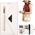thumbnail image 1 of Wallet Case for Xiaomi Redmi Note 11 Pro for Women, Shoulder Crossbody Purse Handbag Neck Strap Lanyard Cover with ID Card Holder Phone Case for Xiaomi Redmi Note 11 Pro XK White, 1 of 18