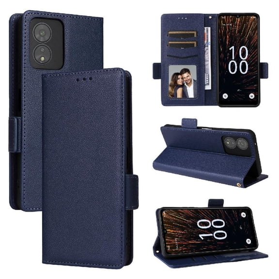 Wallet Case for Boost Mobile Celero 5G SC Flip Cover with Card Slots & Kickstand Blue
