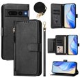 thumbnail image 1 of Wallet Case for Google Pixel 7PRO with Wrist Strap Shoulder Strap Women Girls Black, 1 of 5