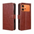 thumbnail image 1 of Wallet Case for Honor 600 Pro with Card Holder, PU Leather Flip Phone Case with Kickstand Magnetic Closure Wrist Strap Brown, 1 of 5
