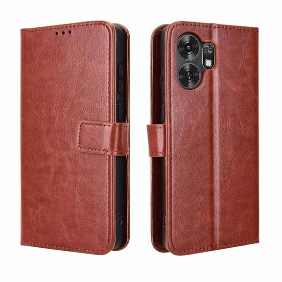 Wallet Case for Honor X6D 5G with Card Holder, PU Leather Flip Phone Case with Kickstand Magnetic Closure Wrist Strap Brown