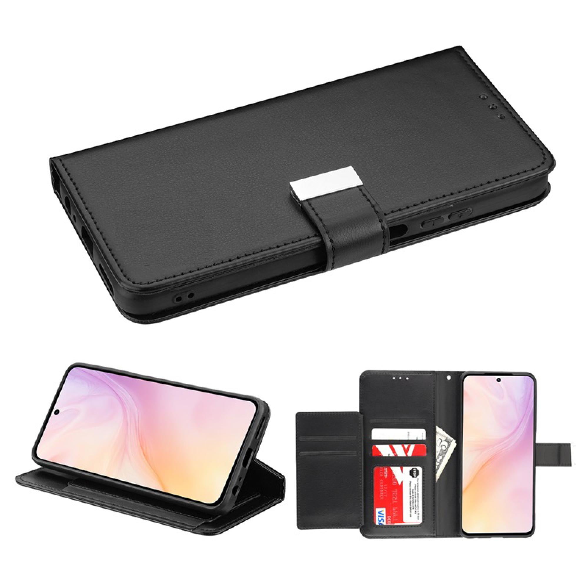Wallet Case for Motorola Moto G 5G 2025 – Folio Cover with Card Slots, Stand Feature & Magnetic Closure – PU Leather Flip Phone Case – Black