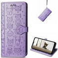 thumbnail image 1 of Wallet Case for Motorola Moto G51 5G,Cat Dog Cartoon Cute Style with ID Card Holder PU Leather Flip Phone Cover for Motorola Moto G51 5G MG Purple, 1 of 7