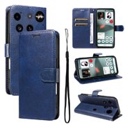 Wallet Case for Nothing Phone 3 Flip Cover with Card Slots, Magnetic Stand & Strap Blue