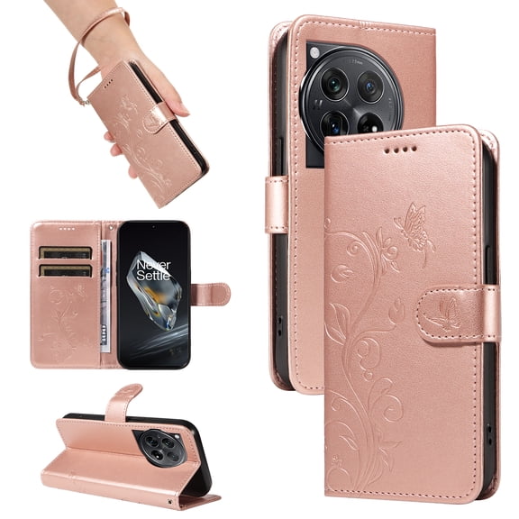 Wallet Case for OnePlus 12 5G, PU Leather Card Slots with Kickstand Function Shockproof Cover for OnePlus 12 5G