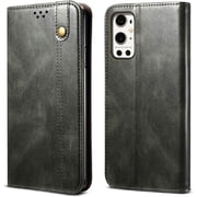 Wallet Case for OnePlus 9, Folio Flip PU Leather Magnetic Buckle Slim Back Cover Built-in Card Holder Slot and Stand for OnePlus 9 5G Green