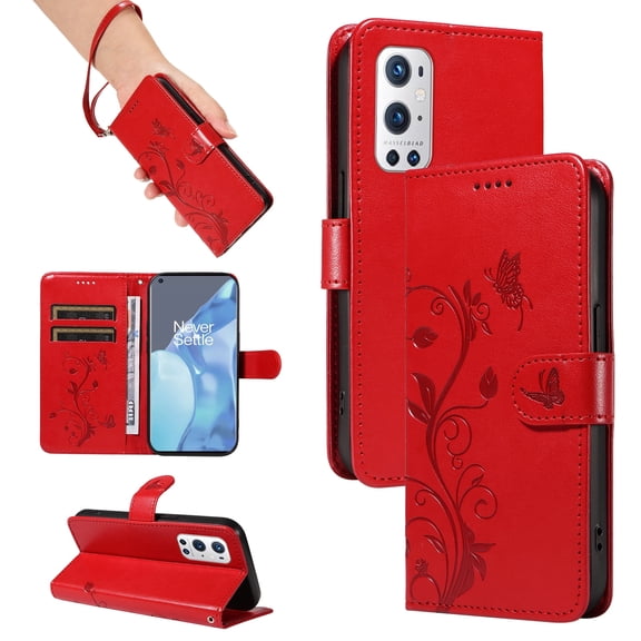 Wallet Case for OnePlus 9 Pro, PU Leather Kickstand with Card Slots Shockproof Flip Cover for OnePlus 9 Pro