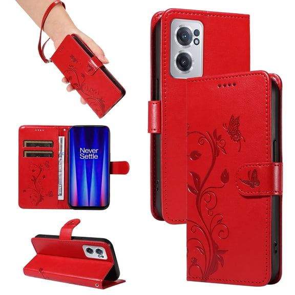 Wallet Case for OnePlus Nord CE 2, PU Leather Kickstand with Card Slots Shockproof Flip Cover for OnePlus Nord CE 2