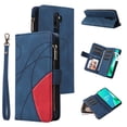 thumbnail image 1 of Wallet Case for Oppo A5 2020, PU Leather 9 Card Slots with 1 Zipper Storage Bag Shockproof Cover for Oppo A5 2020, 1 of 5