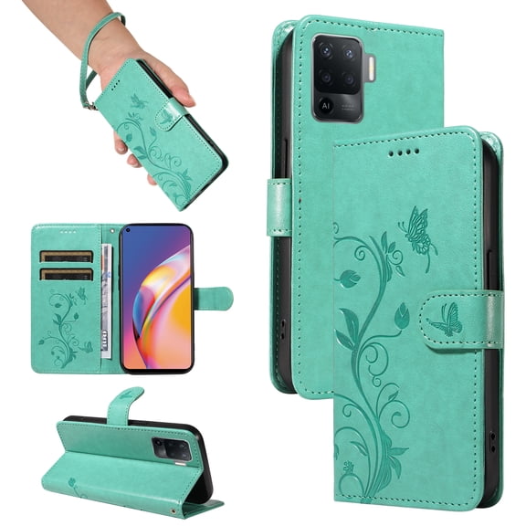 Wallet Case for Oppo A94 4G, PU Leather Card Slots with Magnetic Closure Shockproof Cover for Oppo A94 4G