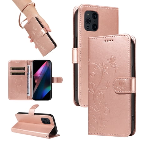 Wallet Case for Oppo Find X3 Pro, PU Leather Card Slots with Kickstand Function Shockproof Cover for Oppo Find X3 Pro