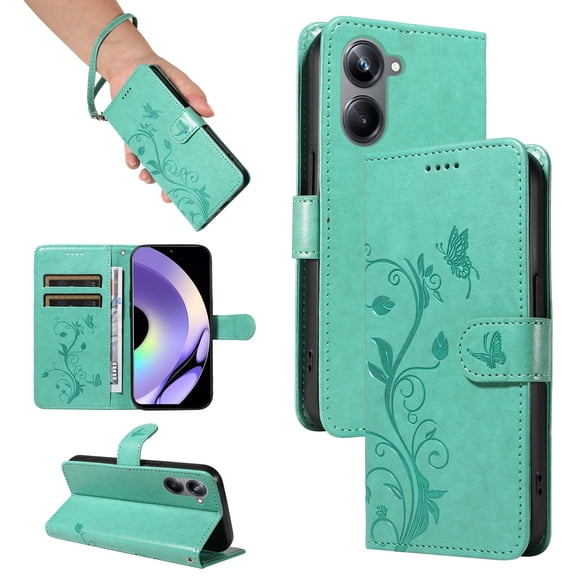 Wallet Case for Realme 10 Pro 5G, PU Leather Card Slots with Magnetic Closure Shockproof Cover for Realme 10 Pro 5G