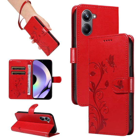 Wallet Case for Realme 10 Pro 5G, PU Leather Kickstand with Card Slots Shockproof Flip Cover for Realme 10 Pro 5G