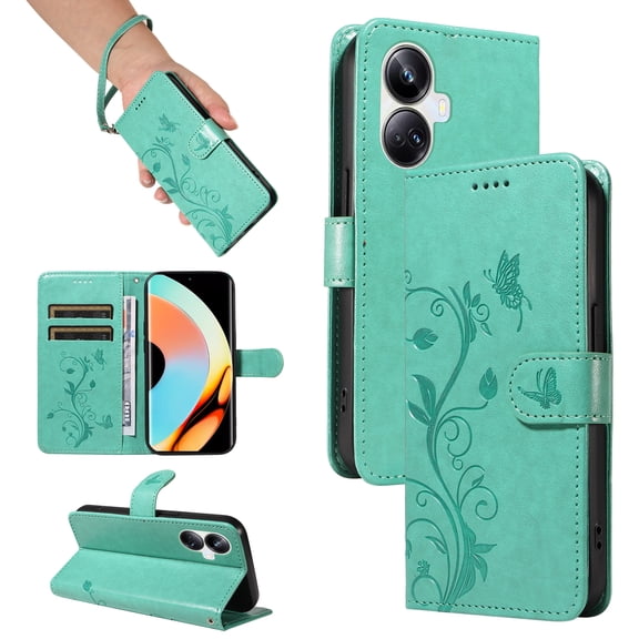Wallet Case for Realme 10 Pro Plus 5G, PU Leather Card Slots with Magnetic Closure Shockproof Cover for Realme 10 Pro Plus 5G