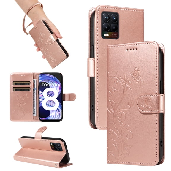 Wallet Case for Realme 8 Pro 4G, PU Leather Card Slots with Kickstand Function Shockproof Cover for Realme 8 Pro 4G