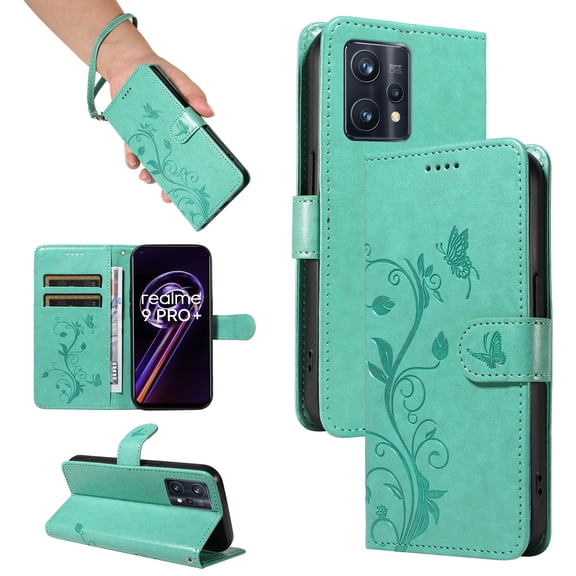 Wallet Case for Realme 9 Pro Plus, PU Leather Card Slots with Magnetic Closure Shockproof Cover for Realme 9 Pro Plus