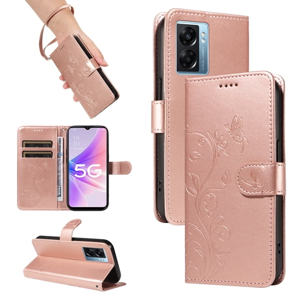 Wallet Case for Realme V23 5G, PU Leather Card Slots with Kickstand Function Shockproof Cover for Realme V23 5G