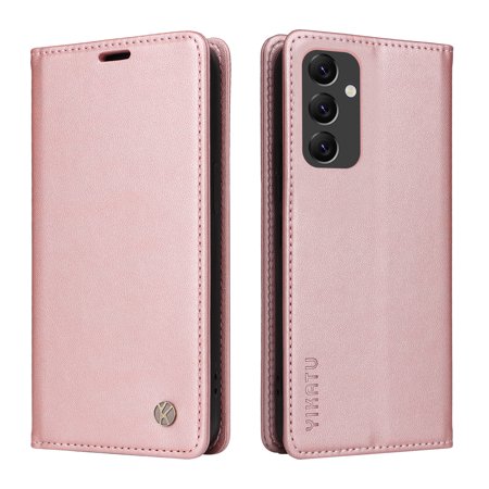 Wallet Case for Samsung Galaxy A14 5G, Kickstand and 2 Card Slots, Shockproof and Scratch Resistant, Gold