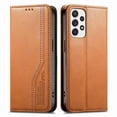 thumbnail image 1 of Wallet Case for Samsung Galaxy A52 5G Leather Magnetic Flip, Card Slots, Wrist Strap Brown, 1 of 5