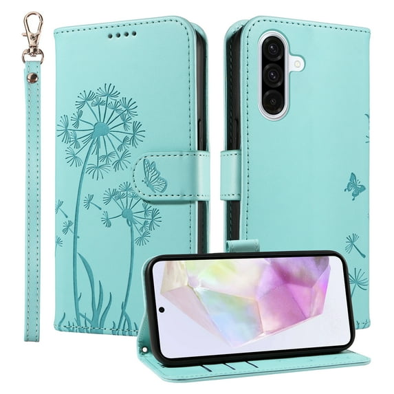 Wallet Case for Samsung Galaxy A56 5G, Card Holder and Kickstand, Shockproof and Scratch Resistant, Green