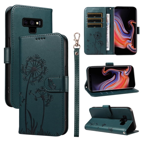 Wallet Case for Samsung Galaxy Note 9 (SM-N960), Card Holder and Kickstand, Shockproof and Scratch Resistant, Blue