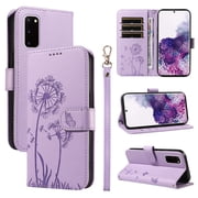 Wallet Case for Samsung Galaxy S20 5G, Card Holder and Kickstand, Shockproof and Scratch Resistant, Purple