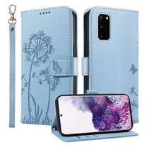 Wallet Case for Samsung Galaxy S20 5G UW, Card Holder and Kickstand, Shockproof and Scratch Resistant, Sky Blue