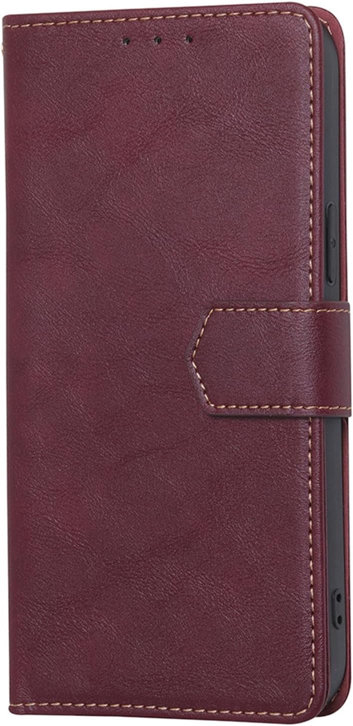Mantto Case For IPhone 15 Pro, Zipper Wallet Card Holder Flip Stand Premium Leather Case With
