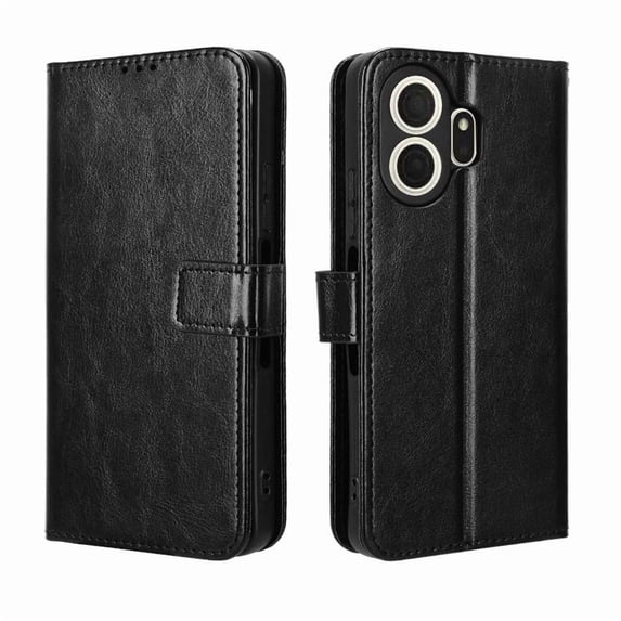 Wallet Case for TCL NxtPaper 70 Pro 5G with Card Holder, PU Leather Flip Phone Case with Kickstand Magnetic Closure Wrist Strap Black