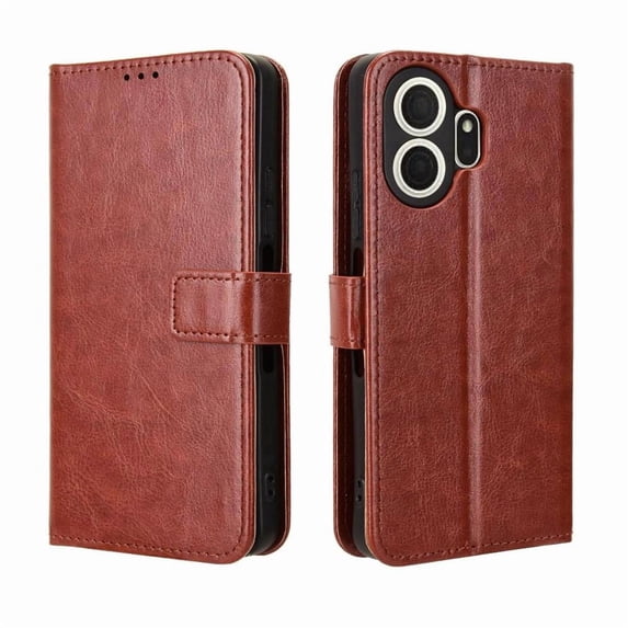 Wallet Case for TCL NxtPaper 70 Pro 5G with Card Holder, PU Leather Flip Phone Case with Kickstand Magnetic Closure Wrist Strap Brown
