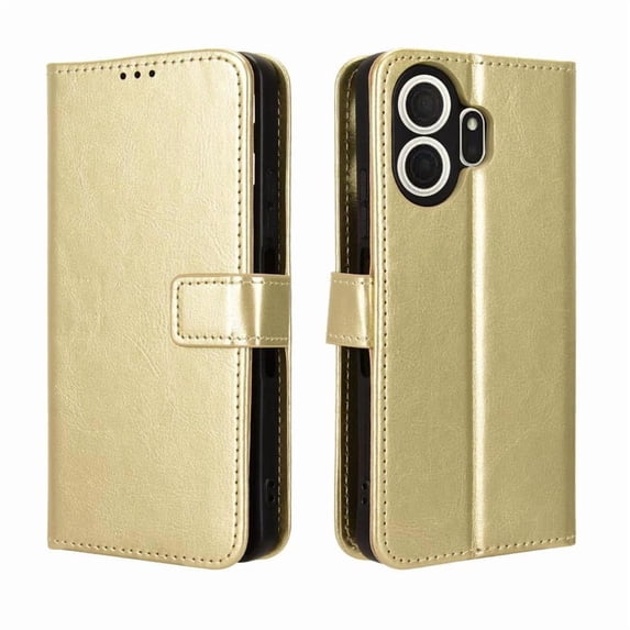 Wallet Case for TCL NxtPaper 70 Pro 5G with Card Holder, PU Leather Flip Phone Case with Kickstand Magnetic Closure Wrist Strap Gold