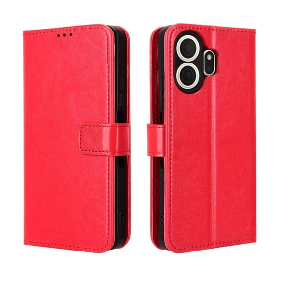 Wallet Case for TCL NxtPaper 70 Pro 5G with Card Holder, PU Leather Flip Phone Case with Kickstand Magnetic Closure Wrist Strap Red