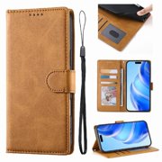 Wallet Case for Xiaomi Poco X7 Pro Flip Leather Cover with Card Holder & Kickstand, Magnetic Clasp & Wrist Strap Yellow