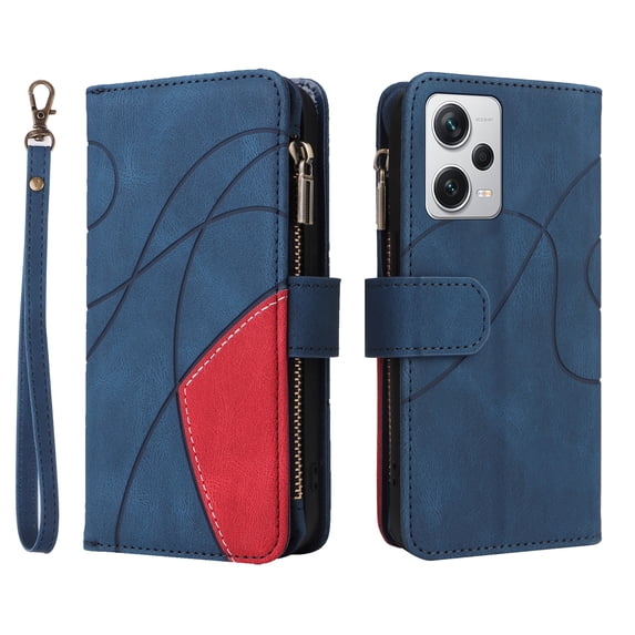Wallet Case for Xiaomi Redmi Note 12 Pro 5G, PU Leather 9 Card Slots with 1 Zipper Storage Bag Shockproof Cover for Xiaomi Redmi Note 12 Pro 5G