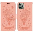 thumbnail image 1 of Wallet Case for iPhone 11 Pro 5.8-Inch, Embossed Flower Shockproof Flip Case with Magnetic Kickstand Card Slots Phone Cover for iPhone 11 Pro,Pink, 1 of 16