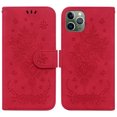 thumbnail image 1 of Wallet Case for iPhone 11 Pro 5.8-Inch, Embossed Flower Shockproof Flip Case with Magnetic Kickstand Card Slots Phone Cover for iPhone 11 Pro,Red, 1 of 16
