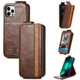 thumbnail image 1 of Wallet Case for iPhone 12 Pro / 12 6.1", Quality PU Leather Folio Case with Magnetic closure Kickstand Card Slots Cover for iPhone 12 Pro / 12,Brown, 1 of 15