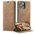 thumbnail image 1 of Wallet Case for iPhone 14 Pro（6.1"） for Men Women Girls, Kickstand Folio Flip Phone Case with Card Holder for Apple iPhone 14 Pro（6.1"） 2022, Brown, 1 of 10