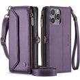 thumbnail image 1 of Wallet Case for iPhone 15,Multi-Function Detachable 3 in 1 Magnetic Phone Case Wallet,Flip Strap Zipper Card Holder Phone Case with Shoulder Straps, 1 of 8