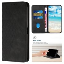Wallet Case for iPhone 17 Pro, Embossed Premium PU Leather [Folio Flip] [Kickstand] [Card Slots] Shockproof Phone Case Cover for iPhone 17 Pro, Black