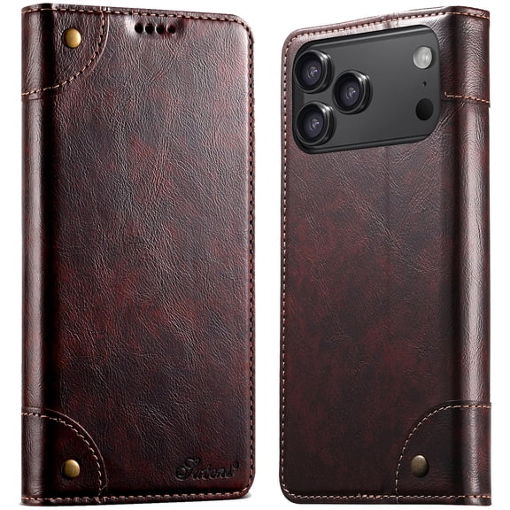Wallet Case for iPhone 17 Pro with Card Holder, Magnetic Kickstand Leather Flip Fold Protective Cover for Apple 17 Pro Case Wallet