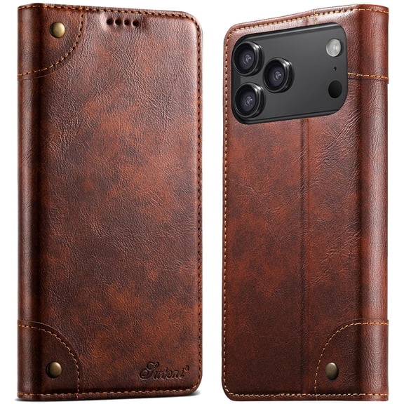 Wallet Case for iPhone 17 Pro with Card Holder, Magnetic Kickstand Leather Flip Fold Protective Cover for Apple 17 Pro Case Wallet