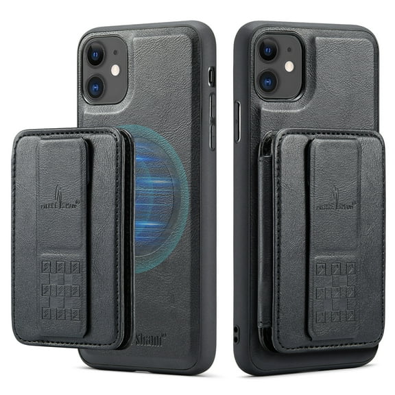 Wallet Case for iPhone 11, Compatible with MagSafe for Men Women, Detachable Magnetic Clasp Wallet Phone Case with Card Slots Holder RFID Blocking for iPhone 11, Black