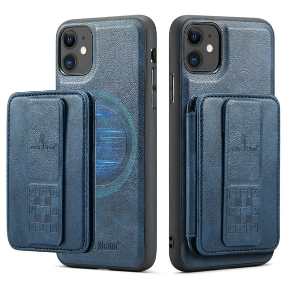 Wallet Case for iPhone 11, Compatible with MagSafe for Men Women, Detachable Magnetic Clasp Wallet Phone Case with Card Slots Holder RFID Blocking for iPhone 11, Blue