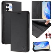 Wallet Case for iPhone 11, Magnetic Closure PU Leather Flip Phone Case for Men Women with RFID Blocking Card Holder Kickstand, Shockproof Protection Cover for iPhone 11, Black