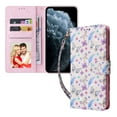 thumbnail image 1 of Wallet Case for iPhone 11 Pro Max 6.5 Inch, Flower Pattern Stand Feature Protective PU Leather Flip Folio Cover with Card Slots Side Cash Pocket Magnetic Closure Wrist Strap Case,Butterfly Flower, 1 of 8