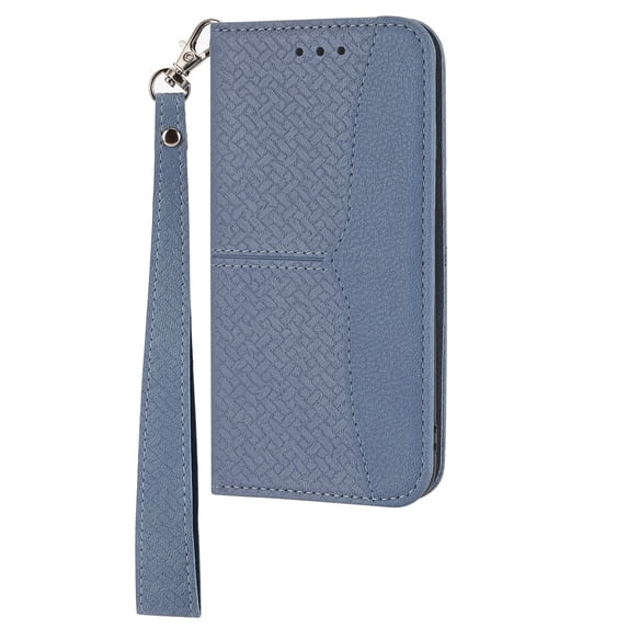 Wallet Case for iPhone 11 Pro Max 6.5 Inch, PU Leather Woven Texture Phone Case with Kickstand Magnet Card Slots Wrist Strap Cover for iPhone 11 Pro Max,Grey