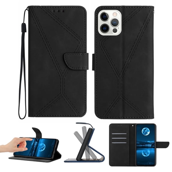 Wallet Case For iPhone 11 Pro Max, RFID Blocking Magnetic Flip Case with Card Slots Holder Kickstand Wrist Strap, PU Leather Folio Shockproof Protective Cover For iPhone 11 Pro Max, Black